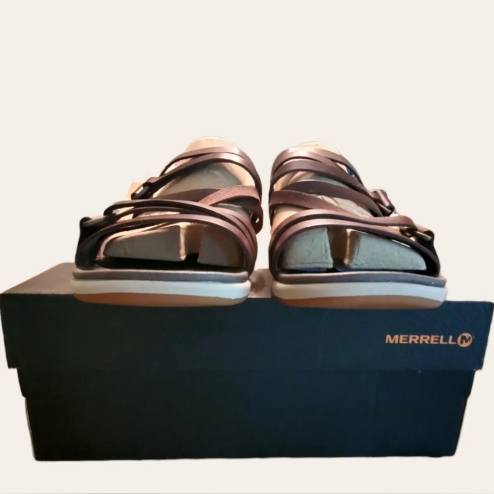 NIB MERRELL Kalari Shaw Slide Sandal Womens 10 Brown - Picture 2 of 8